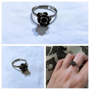 Vintage Handmade Silver Adjustable Flower Ring